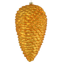 10" Antique Gold Matte Glitt Pinecone 2/