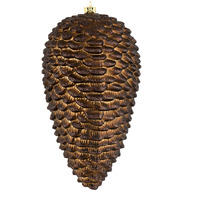 10" Chocolate Matte Glitter Pinecone 2/B