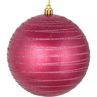 4.75" Berry Red Candy Glitter Ball 4/Bag