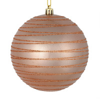 4.75" Rose Gold Candy Glitter Ball 4/Bag