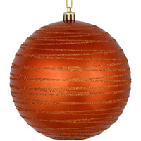 6" Burnish Orange Candy Glitter Ball 3/B