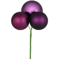 18" Plum Ornament Pick 4/Bg