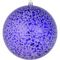 6" Purple Crackle Ball Ornament 4/Bag