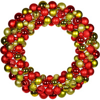 30" Red-Lime Asst Ornament Wreath