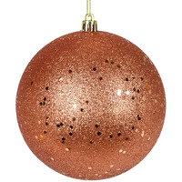 12" Coral Sequin Ball Drilled