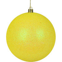 12" Yellow Glitter Ball Drilled