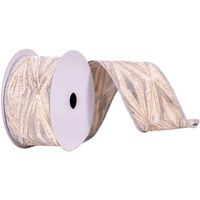 2.5"x10yd Pewter/Cream/Champagne Ribbon