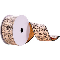 2.5"x10yd Cream Cheetah Ribbon