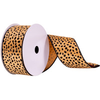 2.5"x10yd Tan Cheetah Ribbon