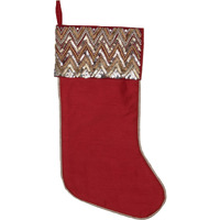 19" Red Chevron Sequin Stocking