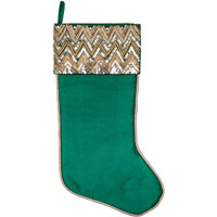 19" Green Chevron Sequin Stocking