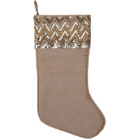 19" Champagne Chevron Sequin Stocking