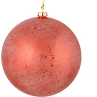 8" Red Glitter Clear Ball 2/Bag