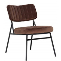 LeisureMod Marilane Velvet Accent Chair With Metal Frame