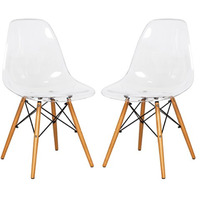 LeisureMod Dover Molded Side Chair, Set of 2