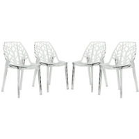 LeisureMod Modern Cornelia Dining Chair, Set of 4