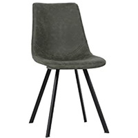 LeisureMod Markley Modern Leather Dining Chair With Metal Legs