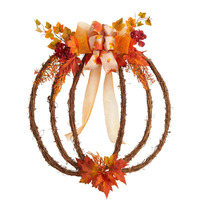 26 Autumn Pumpkin Artificial Vine Fall Wreath