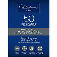 9046335 LED BO FAIRY WW 50CTSLV Celebrations LED Micro Dot/Fairy Clear/Warm White 50 ct String Christmas Lights 16.3 ft. (Pack of 12)