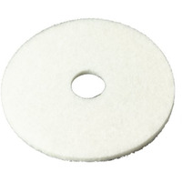 1073832 PAD FLRMCH WHT SR PL 20"" 3M 20 in. D Non-Woven Natural/Polyester Fiber Floor Polishing Pad White (Pack of 5)