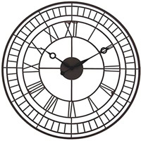 DIANE, Wrought Iron Wall Clock 3D Roman Numerals  Time Only