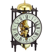 BONN, Black Skeleton Table Clock with a Mechanical 8 Day Passing Bell Strike Movement