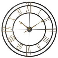 LEHMAN, Wrought Iron Gallery Wall Clock with a Quartz Time Only Movement