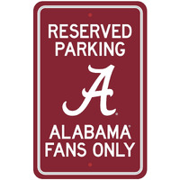 Alabama Crimson Tide Team Color Reserved Parking Sign Dcor 18in. X 11.5in. Lightweight