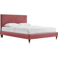 Roxanne Performance Velvet Queen Platform Bed