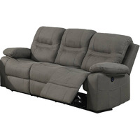 41 Inch leatherette Reclining Sofa with USB Port, Gray