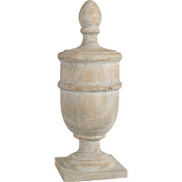 22 Inch Classical Accent Decor Statuette, Turned Finial Design, Off White