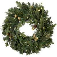 30" Emerald Mix Wreath Dura-Lit 100WW