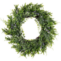 18" Green Senecio Cineraria Wreath