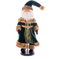 18" Green Velvet Santa Doll with Stand