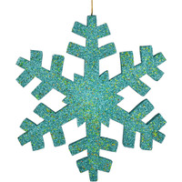 18" Turquoise Outdoor Glitter Snowflake