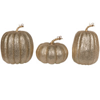 8" Champagne Pumpkins Assorted Set of 3