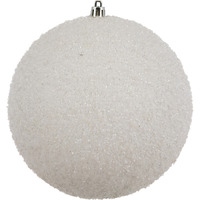 8" White Beaded Ball Drilled 2/Bag