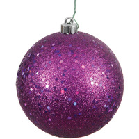 Vickerman 12" Plum Sequin Ball Drilled Cap - N593026DQ