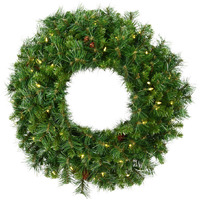 Vickerman 120" Cheyenne Pine Wreath 1200WmWht LED - A801089LED