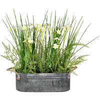 Vickerman 16" Daffodil In Galvanized Pot - FJ190217