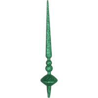 Vickerman 12" Green Glitter Cupola Finial 3/Bag - M183304G