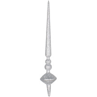 Vickerman 12" Silver Glitter Cupola Finial 3/Bag - M183307G