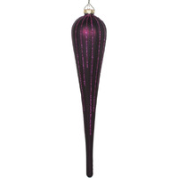 Vickerman 11" Plum Glitter Drop Ornament 3/Bag - MT195026D