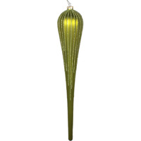 Vickerman 15.75" Lime Glitter Drop Ornament 2/Bag - MT195173D