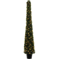 Vickerman 5' Potted Boxwood Cone 150 WmWht LED UV - TP192061LED