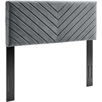 Alyson Angular Channel Tufted Performance Velvet King / California King Headboard - Charcoal