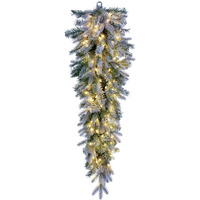 Vickerman 48" Frosted Douglas Fir Artificial Pre-Lit Teardrop with Warm White LED Lights.