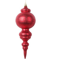 Vickerman 10" Matte Red Finial Ornament 2 per bag.