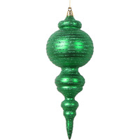 Vickerman 10" Matte Green Finial Ornament 2 per bag.