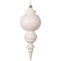 Vickerman 10" Matte White Finial Ornament 2 per bag.